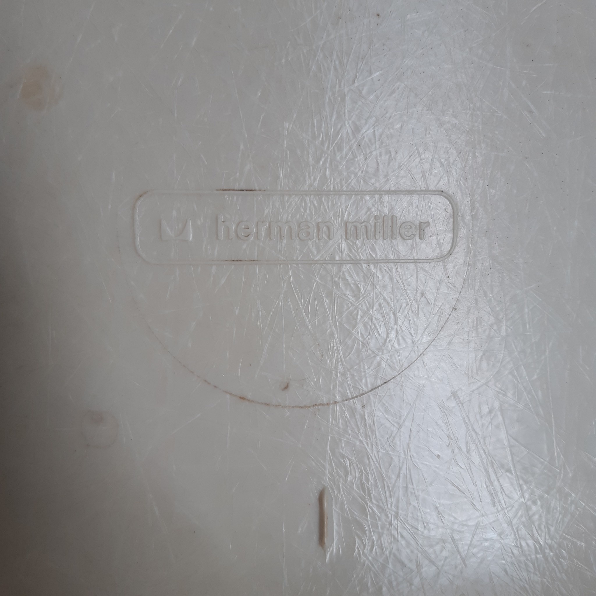 Vintage stoel groene stof eames/herman miller 4 poten