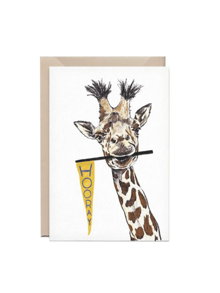 Kathings Wenskaart giraffe hooray