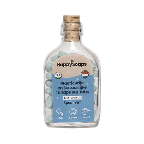 Happy  Soaps Tandpasta tabs plastiekvrij spearmint met fluoride