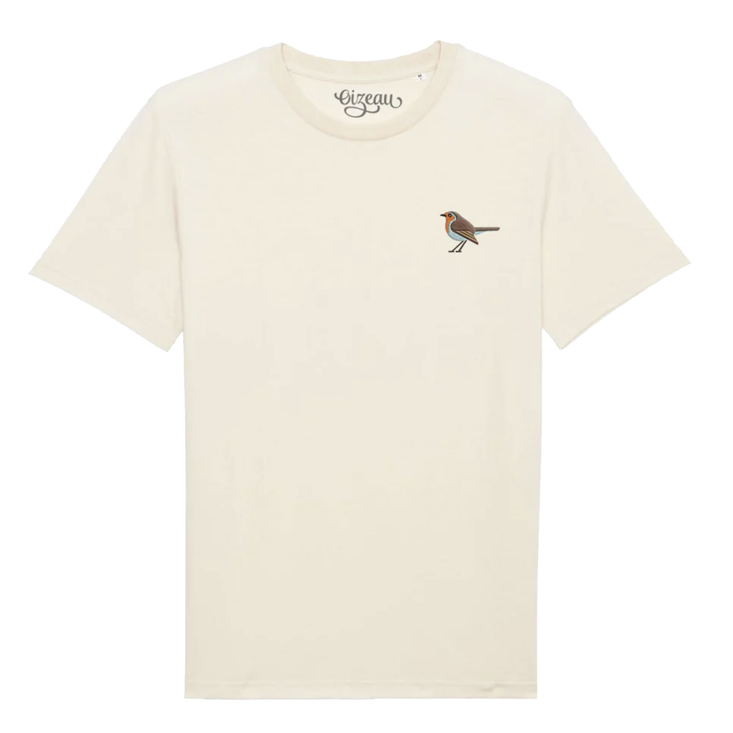 Oizeau Bio T-shirt roodborstje natural raw