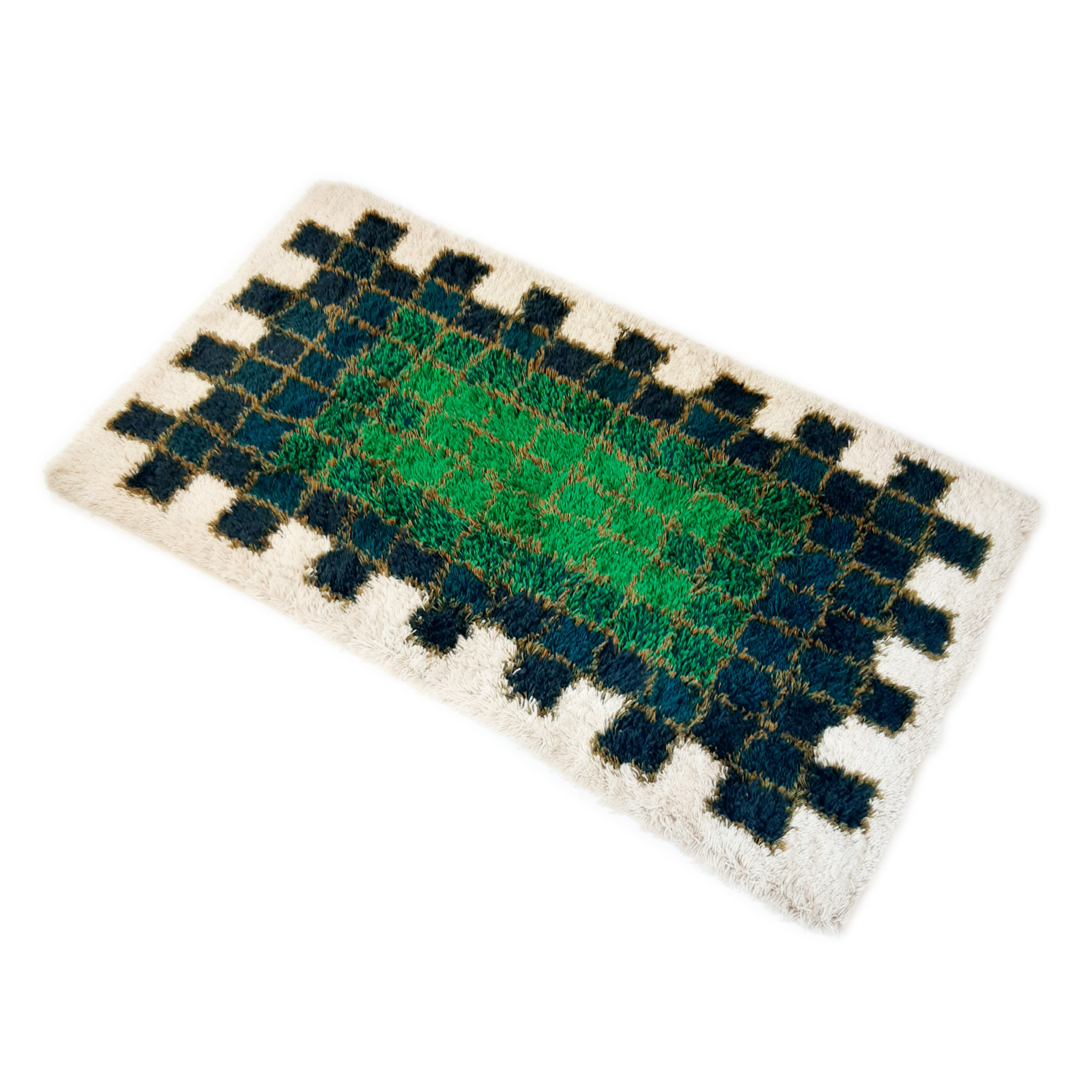 Vintage tapijtje rya hojer eksport denemarken