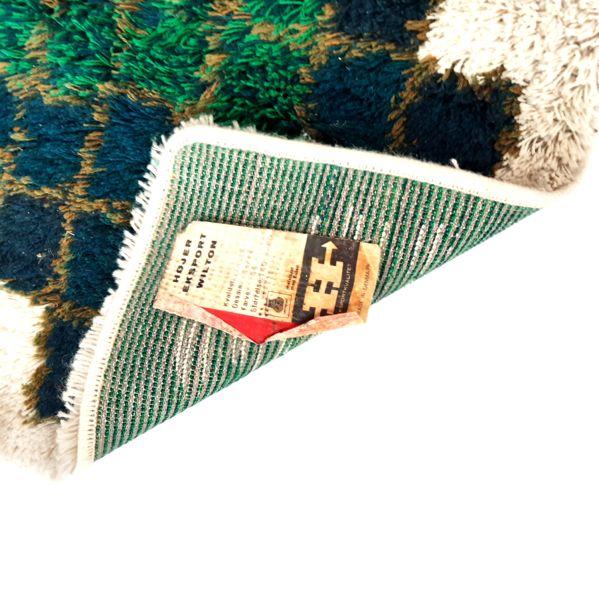 Vintage tapijtje rya hojer eksport denemarken