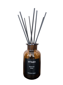 Intueri Diffuser pruim & roos (glazen houder met stokjes zonder refill)
