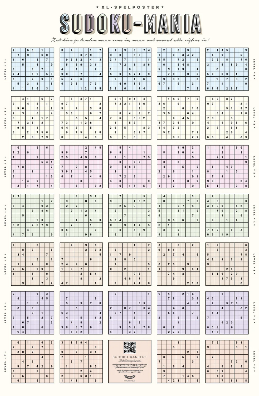Stratier XL-spelposter 65x100cm sudoku