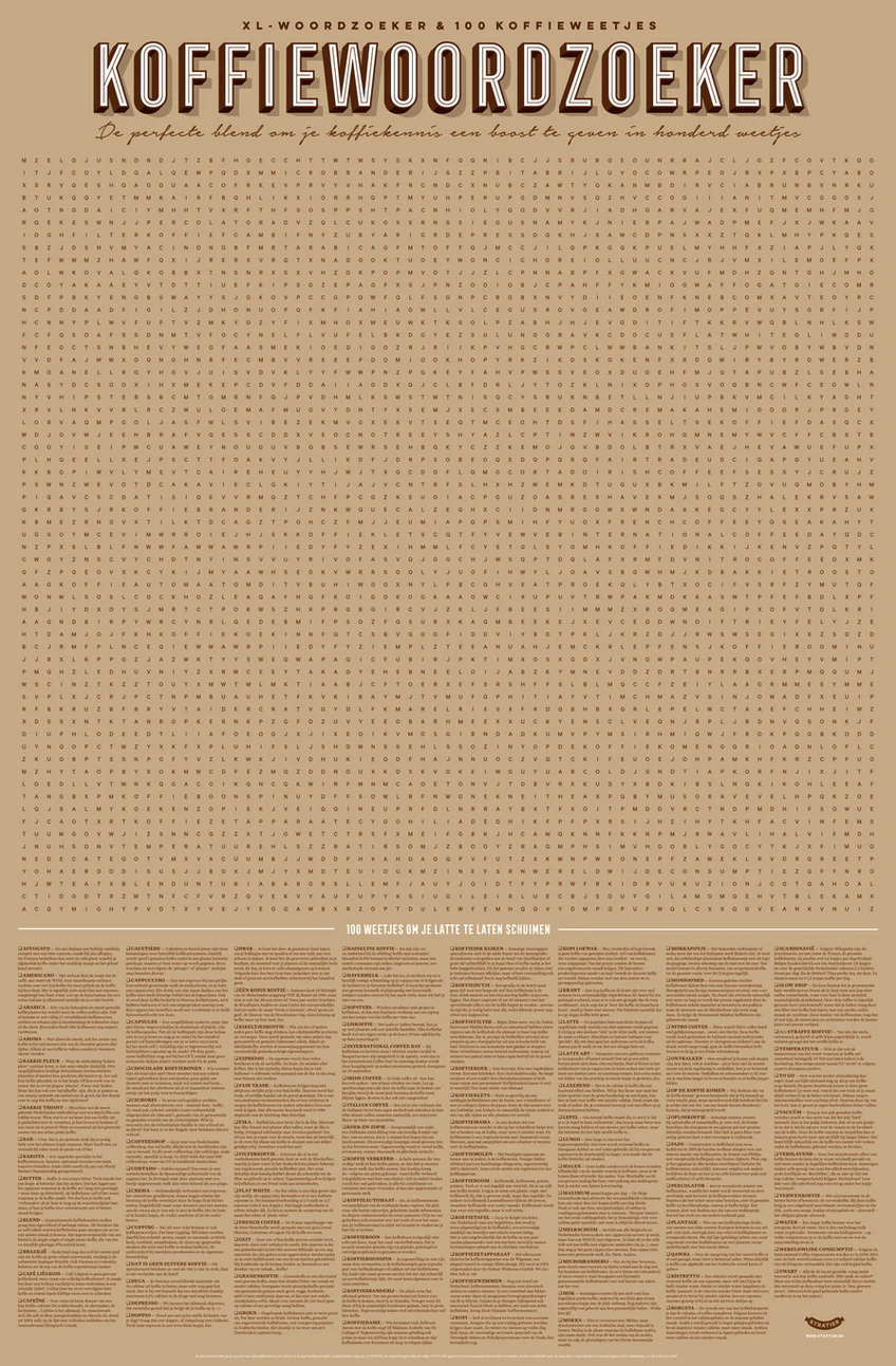 Stratier XL-spelposter 65x100cm koffiewoordzoeker