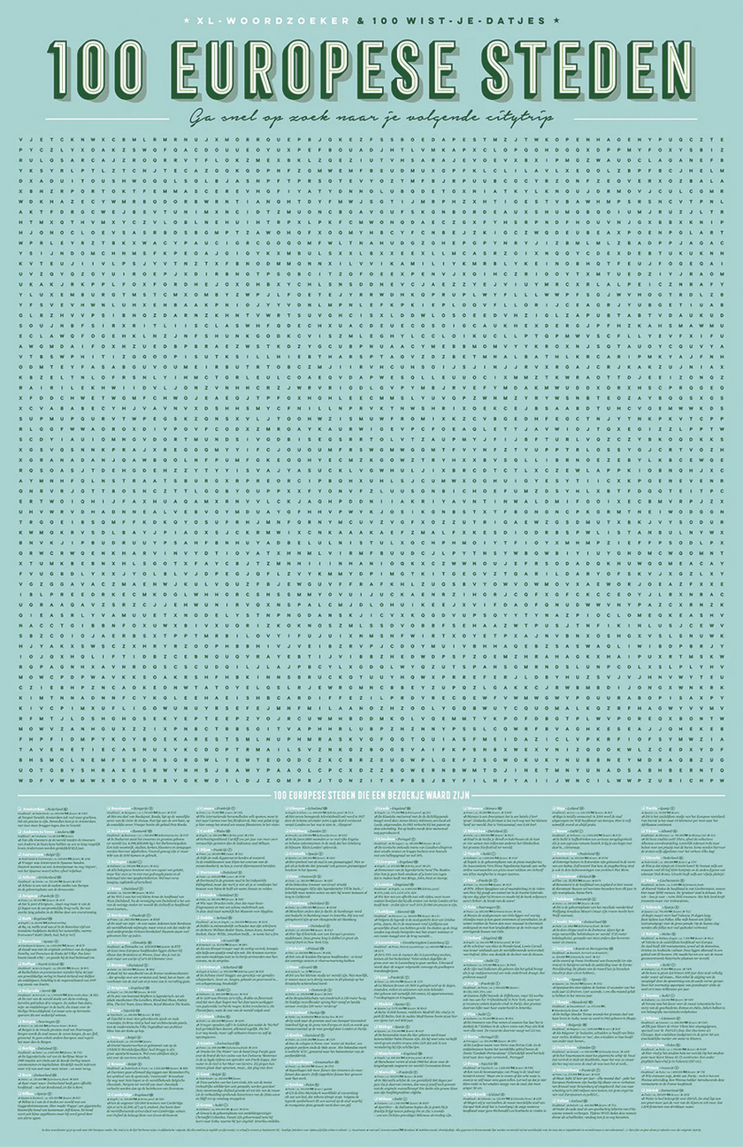 Stratier XL-spelposter 65x100cm europese steden