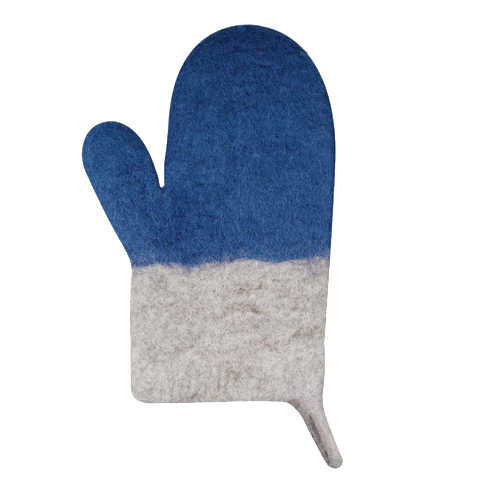 Zangra Ovenwant vilt (stukprijs) grijs en blauw