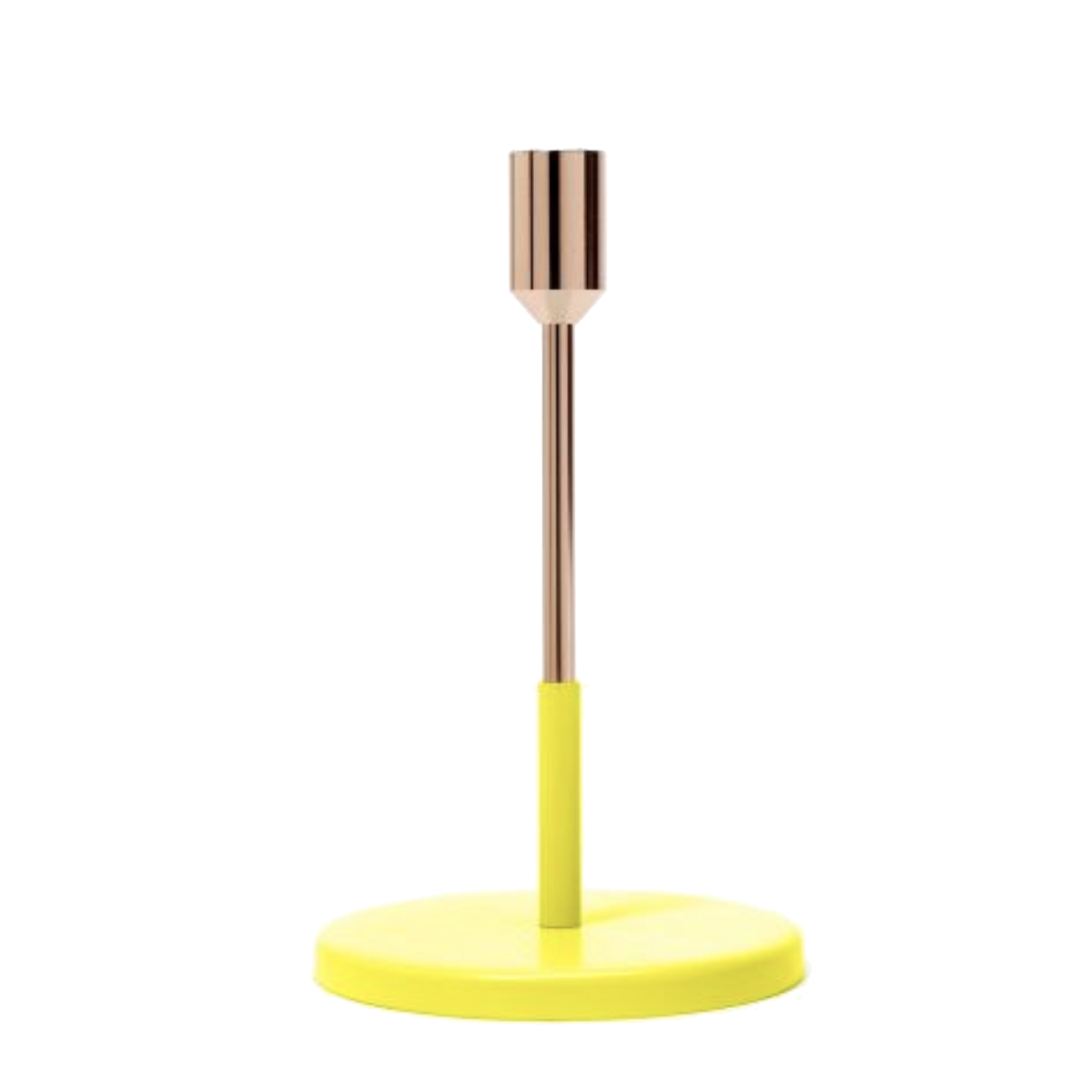 Kandelaar small geel en koper