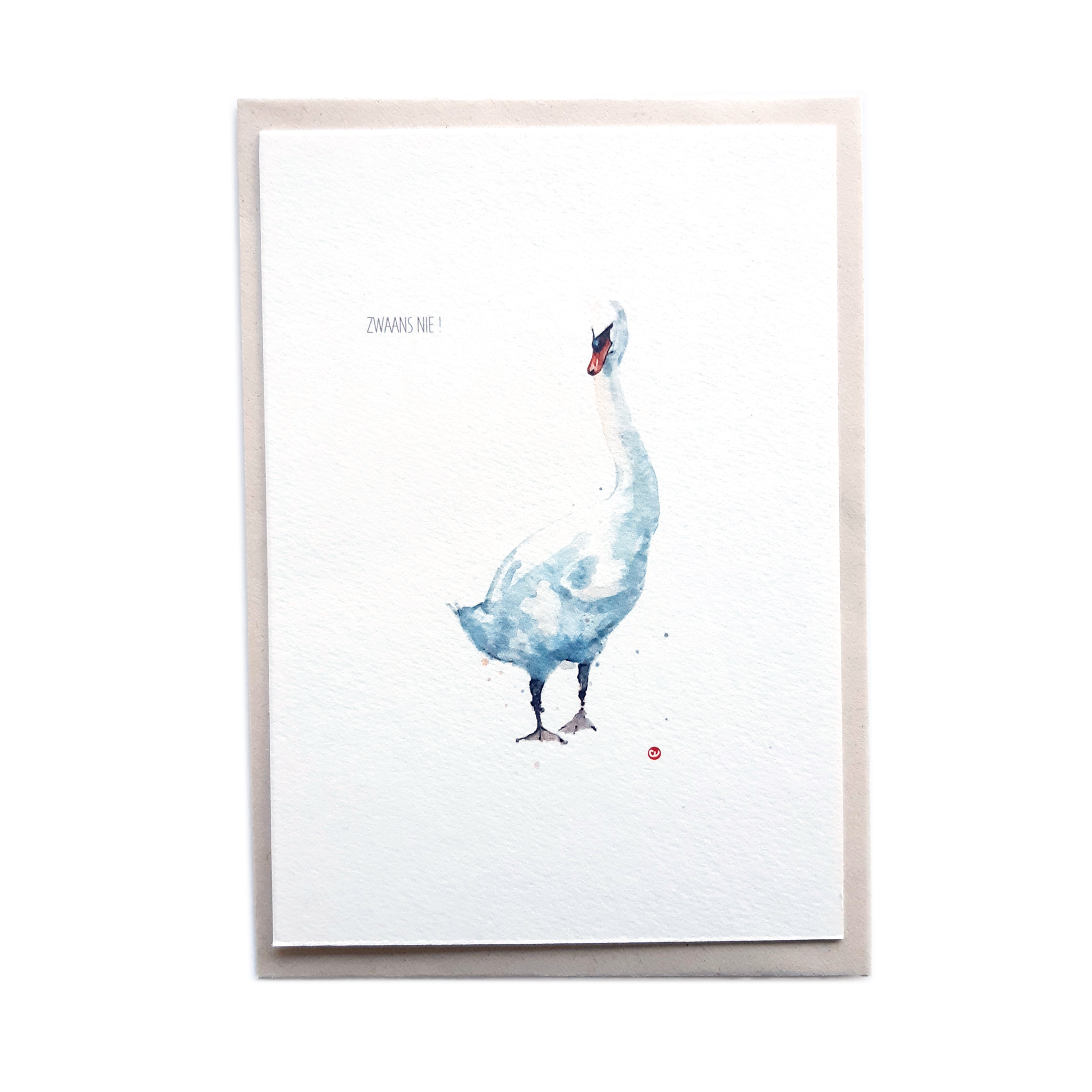 Mood Aquarel postkaart zwaans nie