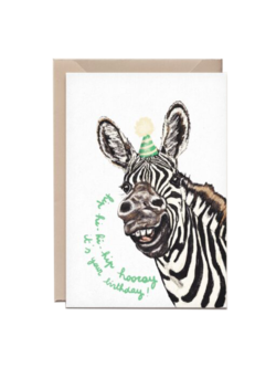 Kathings Wenskaart zebra birthday