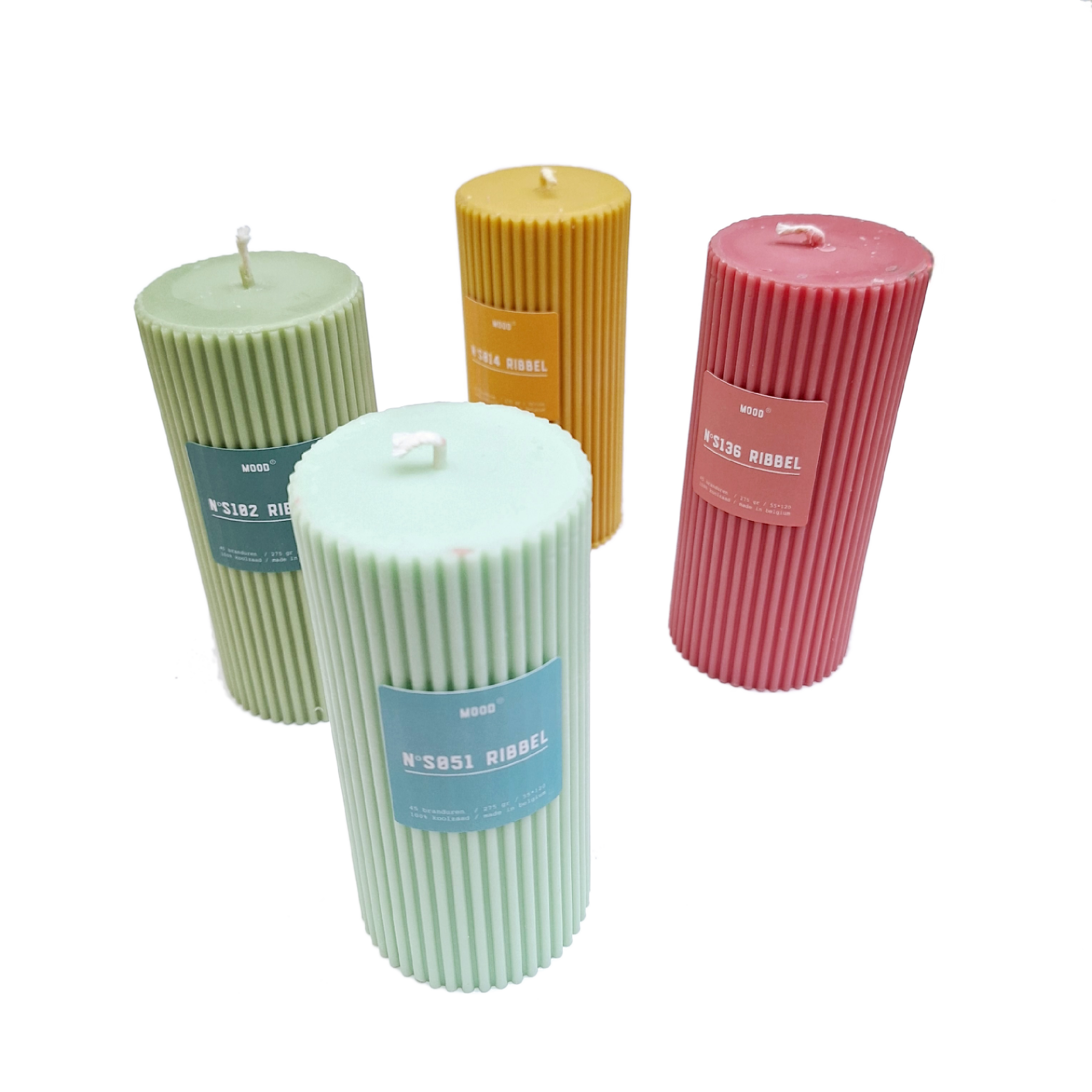 Mood Ecologische stompkaars ribbel 12cm