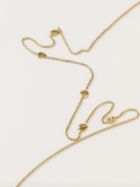 Organic flakes necklace gold