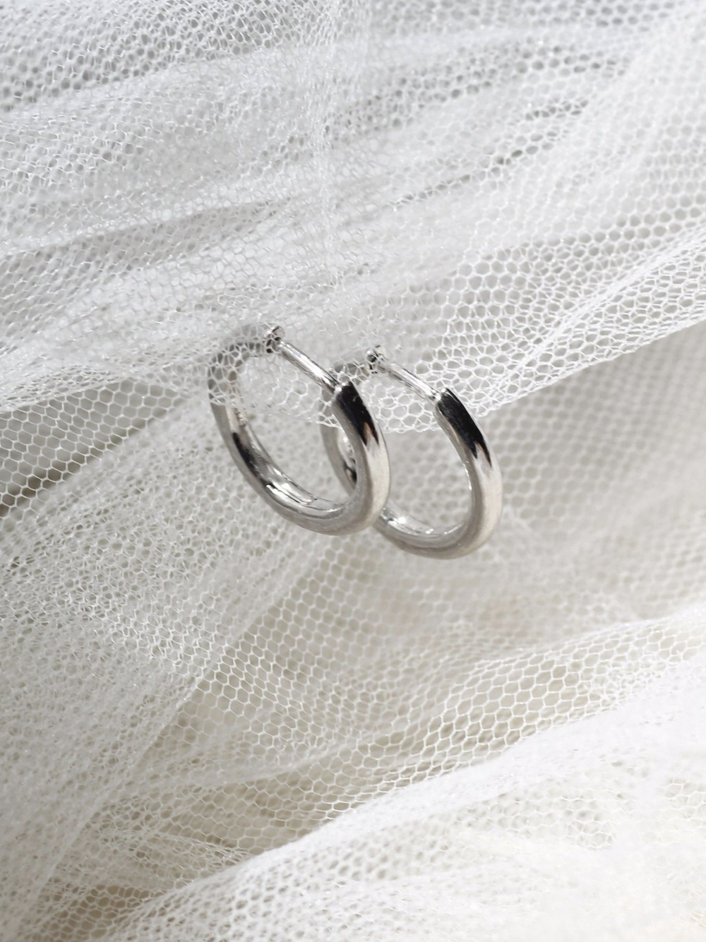 Laure De Mees Chunky hoop large zilver