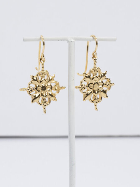 Oorbel LPC flower motif gold