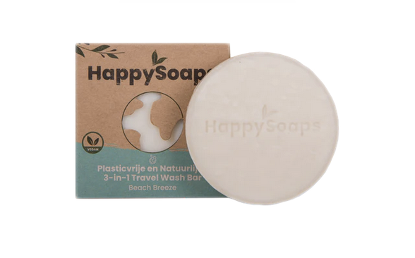 Happy  Soaps 3-in-1 travel wash bar beach breeze