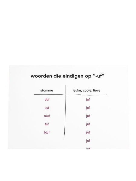 Wenskaart juf