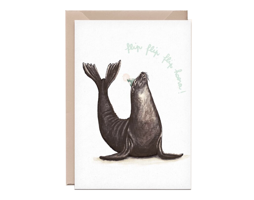 Kathings Wenskaart zeeleeuw