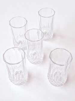 Vintage set 5 glazen christal d'arques longchamp