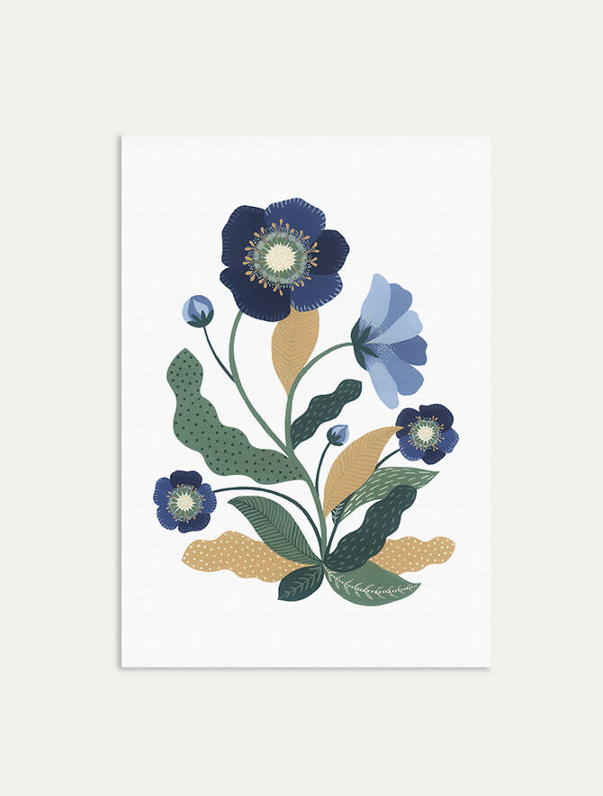 Leens Print A4 wild flower n°1 helleborus