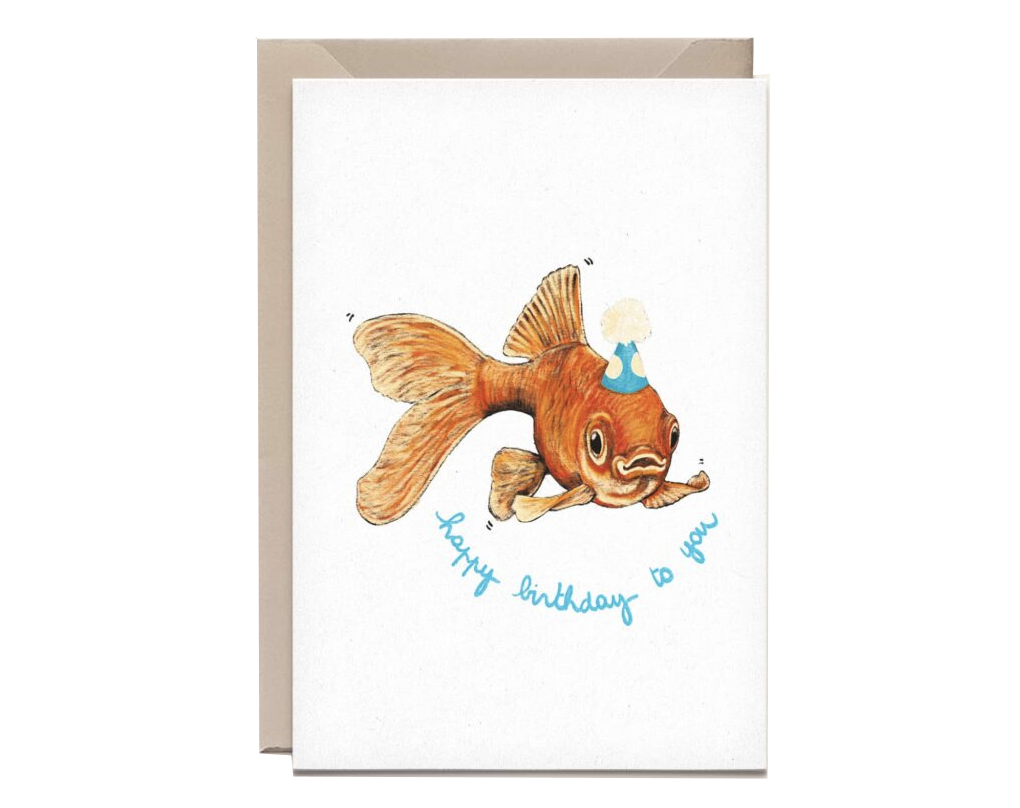 Kathings Wenskaart goudvis goldfish