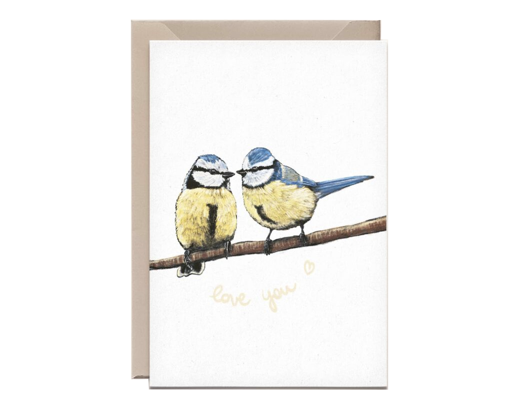 Kathings Wenskaart pimpelmees love you