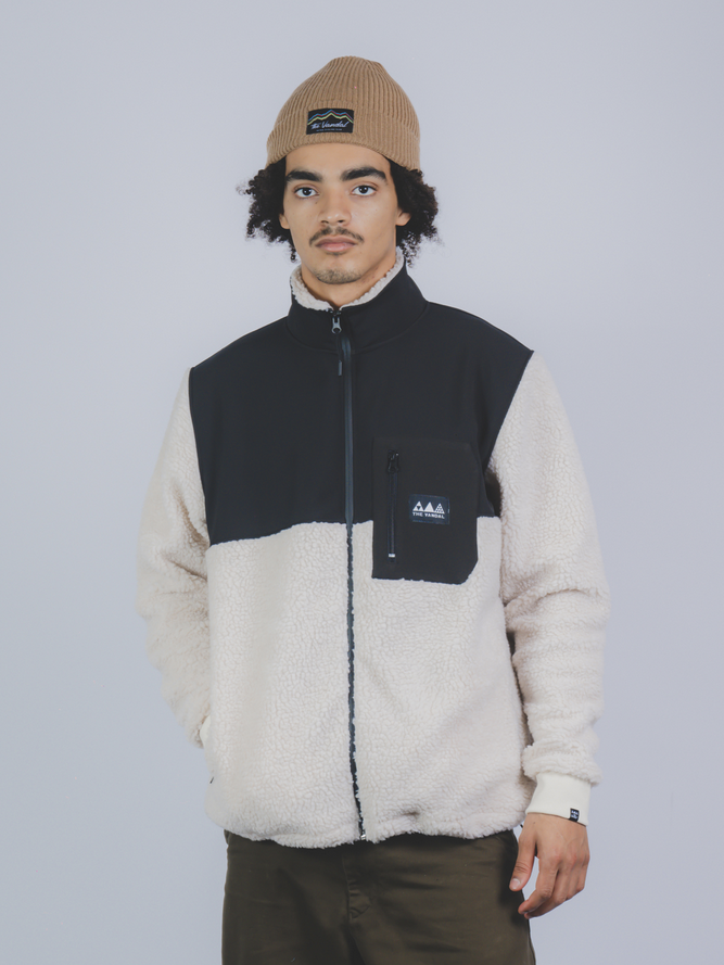 The Vandal Outdoor fleece jacket zwart wit