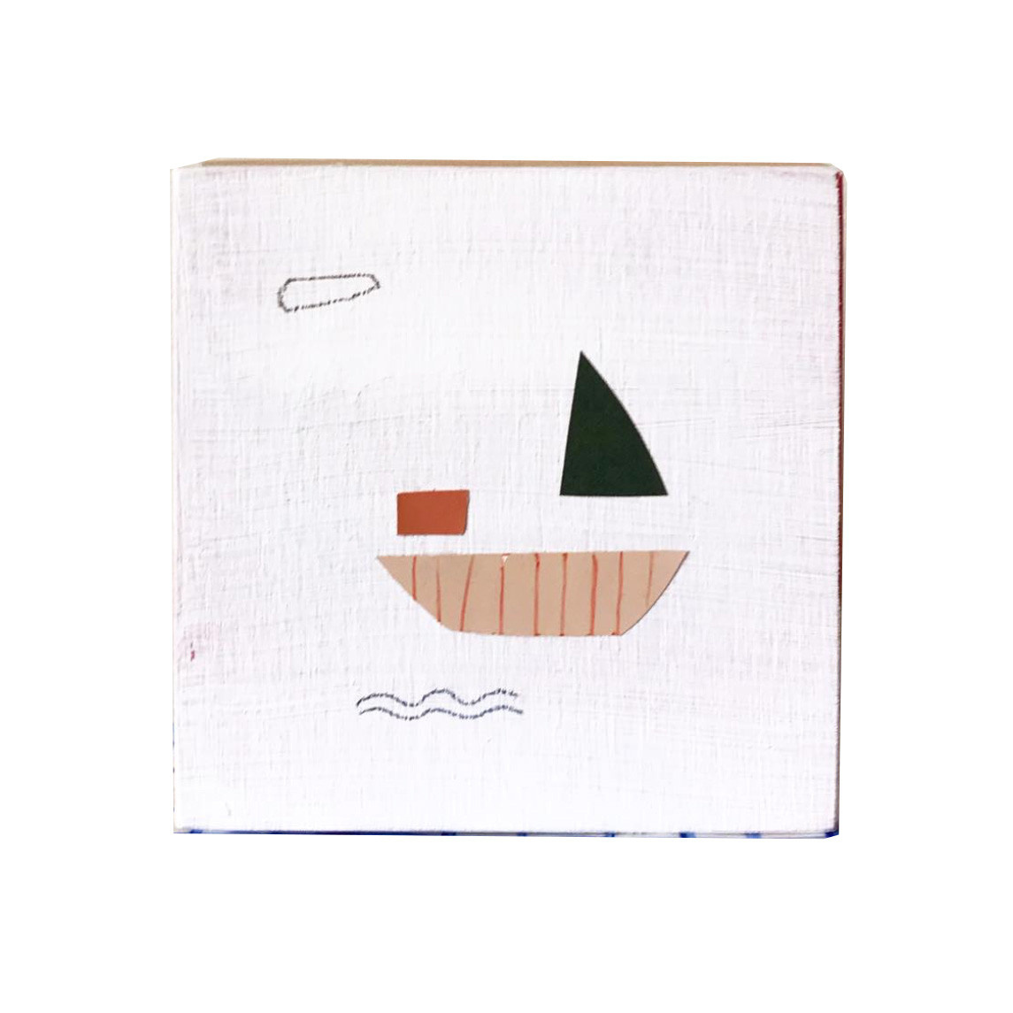 Francoise Beck Blokje bootje formaat 10x10cm