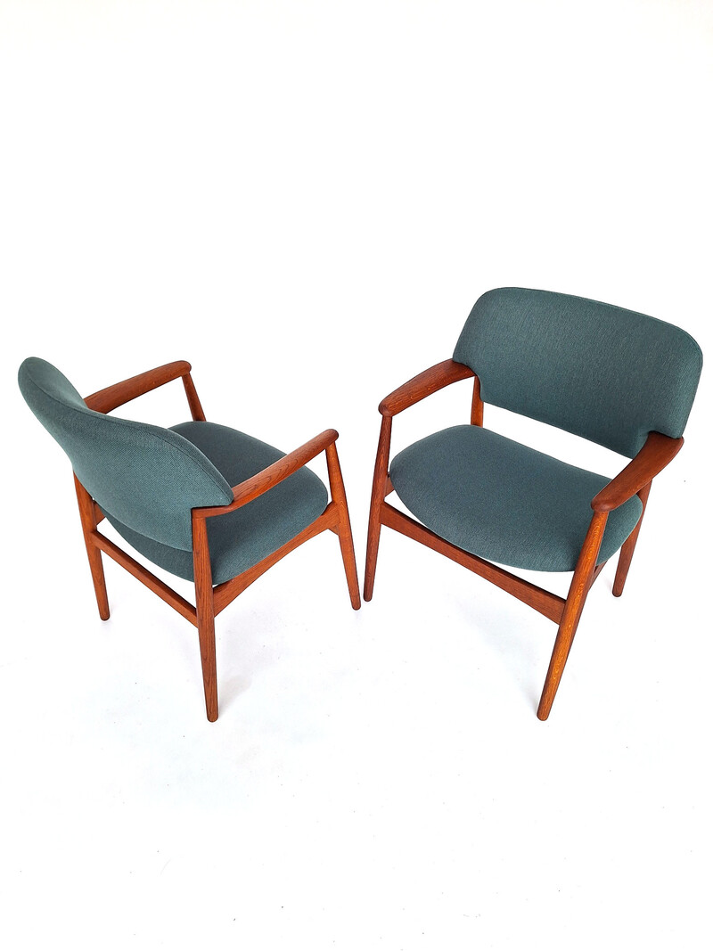 Vintage armstoel ejnar larsen en aksel bender madsen voor fritz hansen