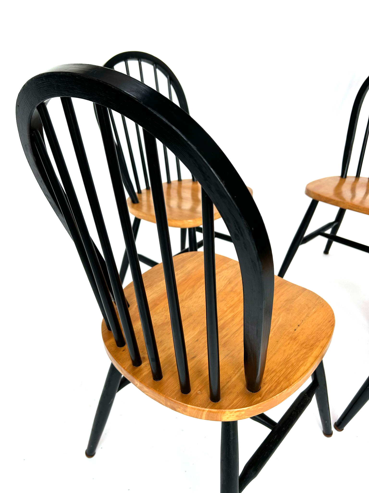 Set 4 vintage stoelen windsor stijl tapiovaara