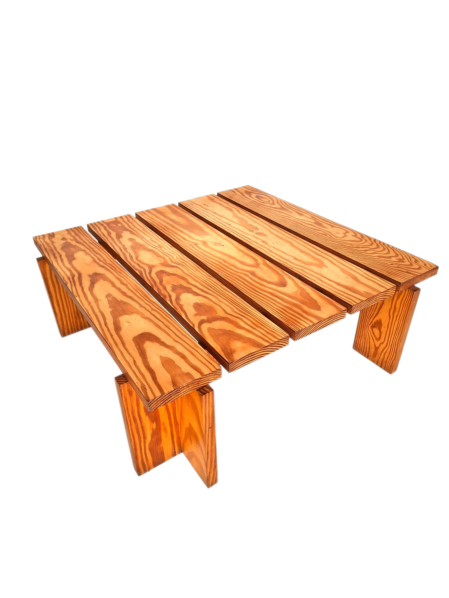 Vintage salontafel vurenhout stijl sven larsson 85x85 x h30cm