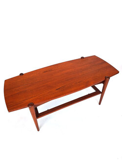 Vintage salontafel met omkeerbaar blad  125x52 x h45cm