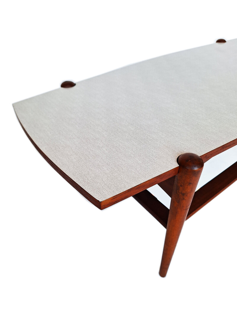 Vintage salontafel met omkeerbaar blad  125x52 x h45cm