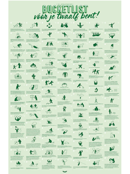 Stratier XL-spelposter 65x100cm bucketlist voor je 12 bent