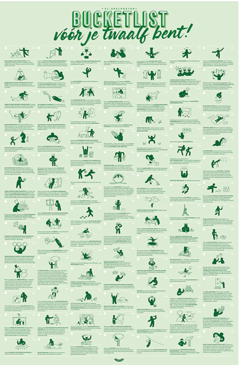 Stratier XL-spelposter 65x100cm bucketlist voor je 12 bent