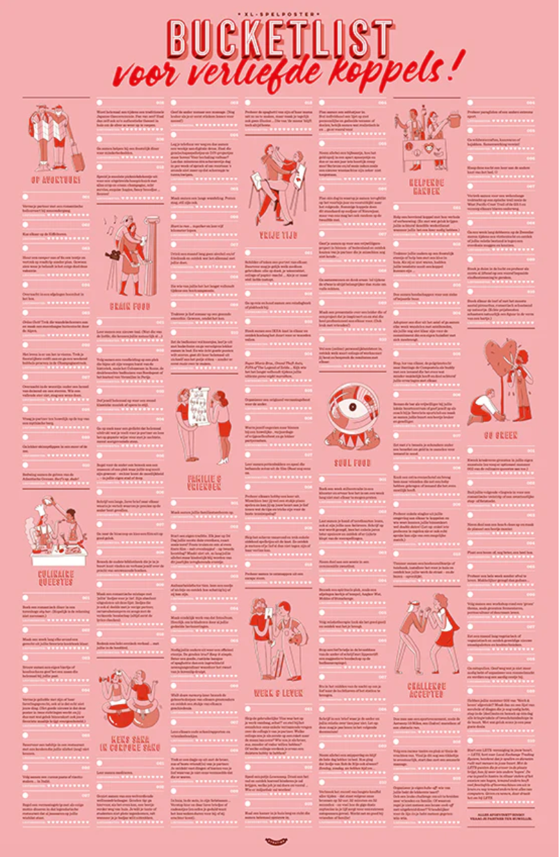Stratier XL-spelposter 65x100cm bucketlist voor verliefde koppels