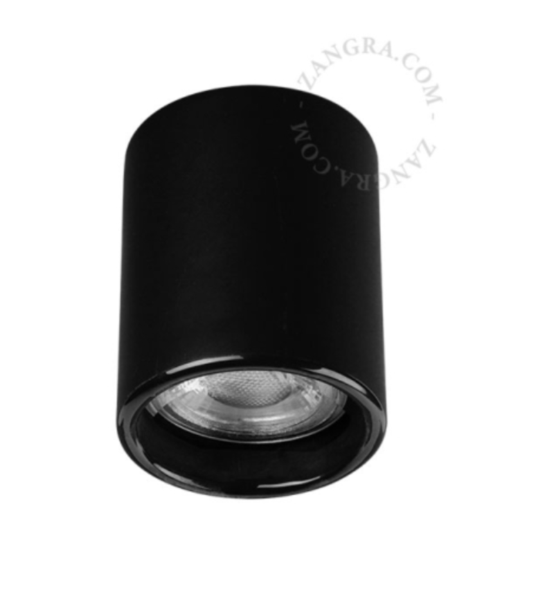 Porseleinen opbouwspot aglae Ø 6 cm zwart