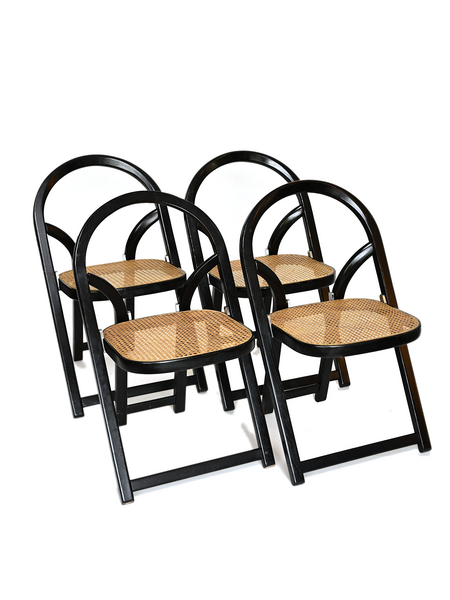 Vintage set 4 vouwstoelen arca van gigi sabadin voor crassevig italie jaren '70