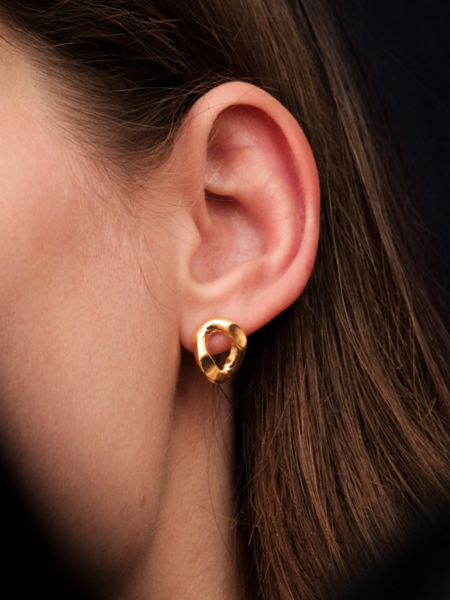 Laure De Mees Chunky link stud full goud