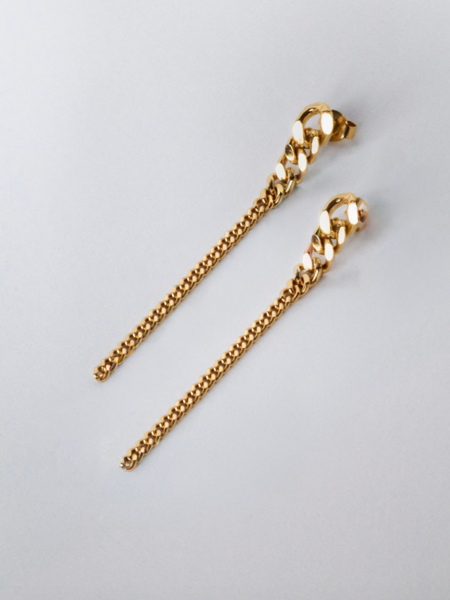 Laure De Mees Linked drop earring goud (paar)