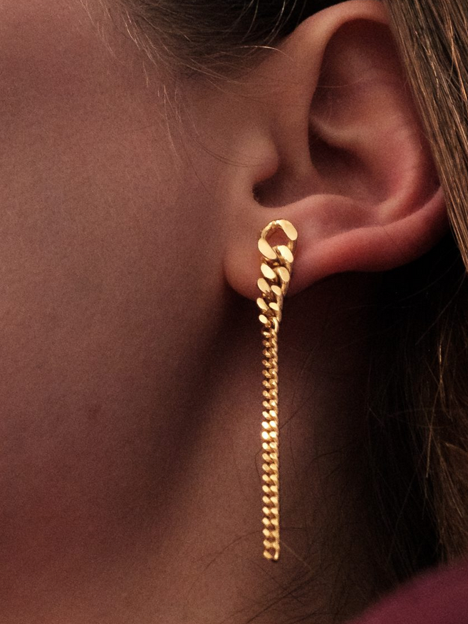 Laure De Mees Linked drop earring goud (paar)