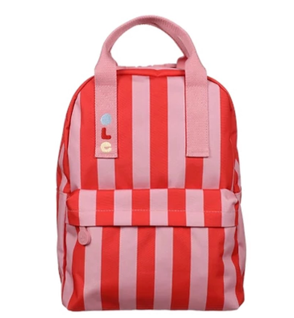 Ole rugzak medium stripe poppy red + litchy