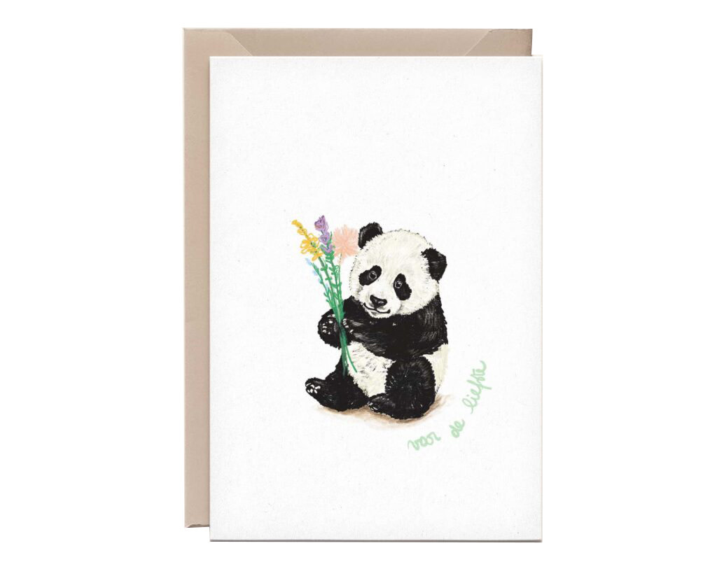 Kathings Wenskaart panda voor de liefste