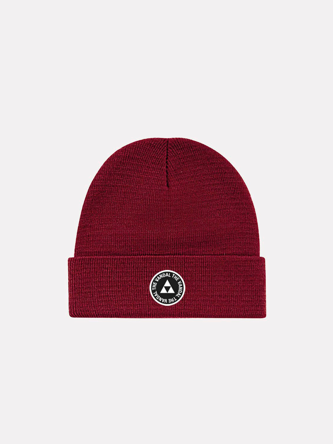 The Vandal Beanie label wijnrood