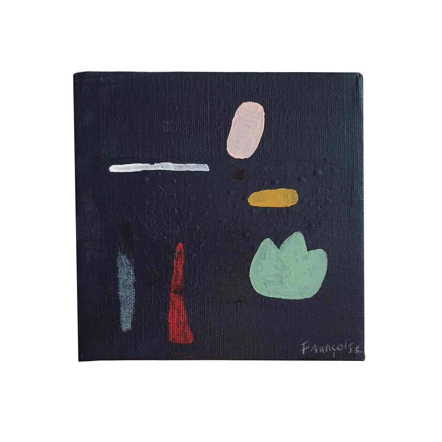 Francoise Beck Schilderij 'zwart' formaat 15x15cm