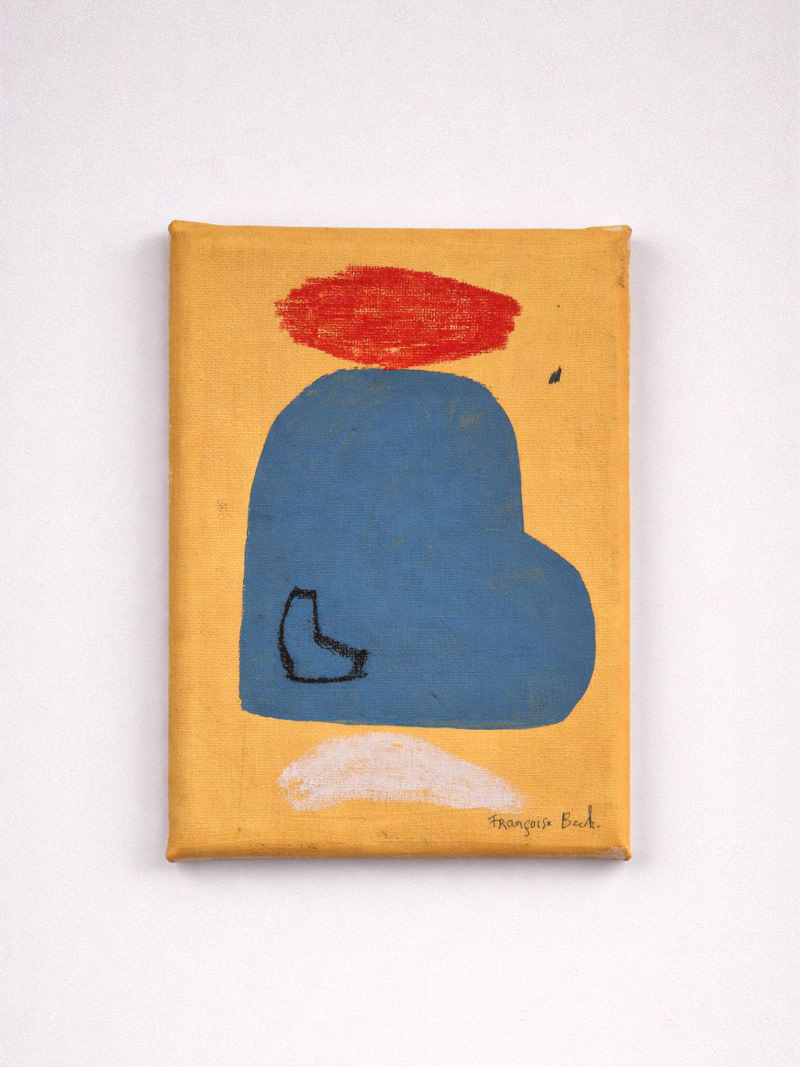 Francoise Beck Schilderij 'geel' formaat 13x18cm