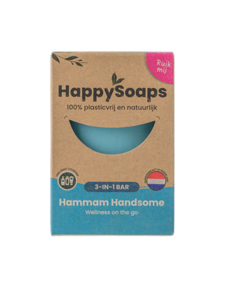 Happy  Soaps 3-in-1 travel wash bar hammam handsome