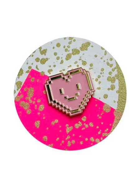 Plumo Pin hartje roze en goud