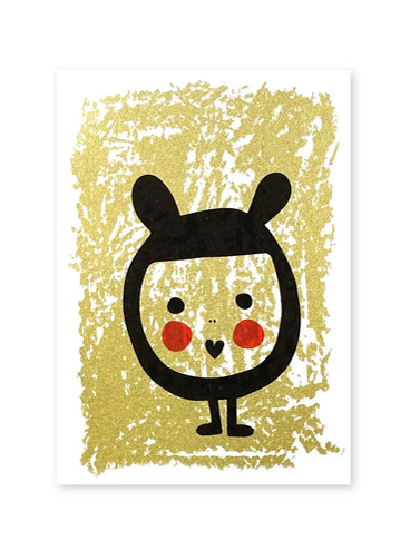 Plumo Wenskaart zeefdruk poppetje