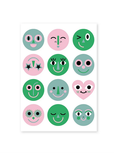 Plumo Wenskaart lachende gezichtjes