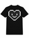 Plumo T-shirt zwart met wit hart